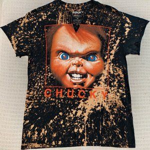 Chucky Doll Horror T-Shirt Official Merch Distressed Bleached Men's M Vintage